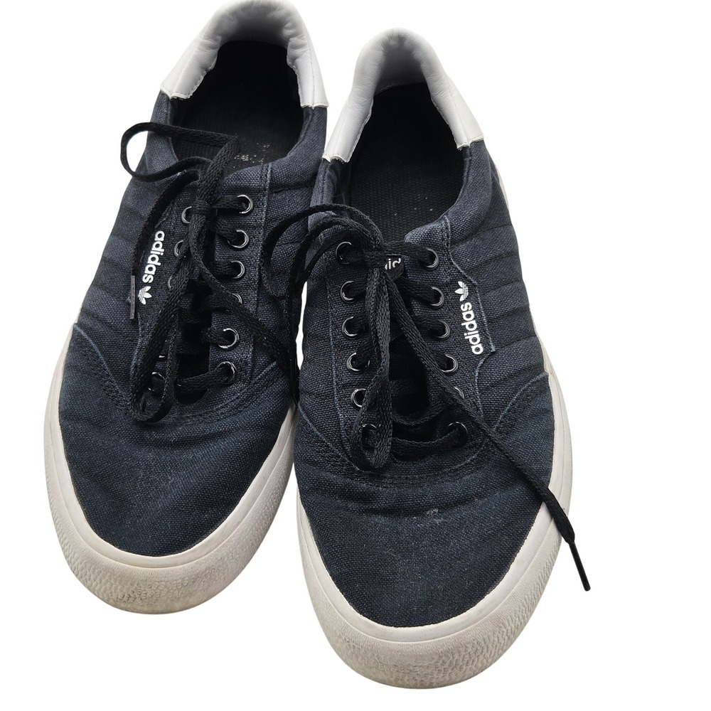 Adidas Originals 3MC Skate Shoes Mens 9.5 Black Canvas Low Top Sneakers B22705